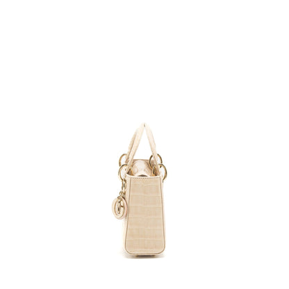Dior Mini Lady Dior Alligator Mississippiensis Light Pink