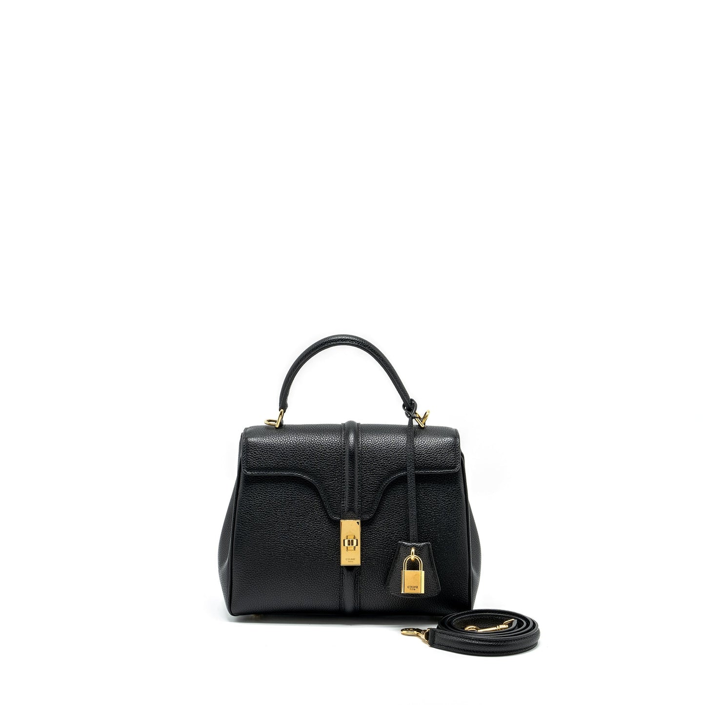 Celine Small 16 Purse Grained Calfskin Black