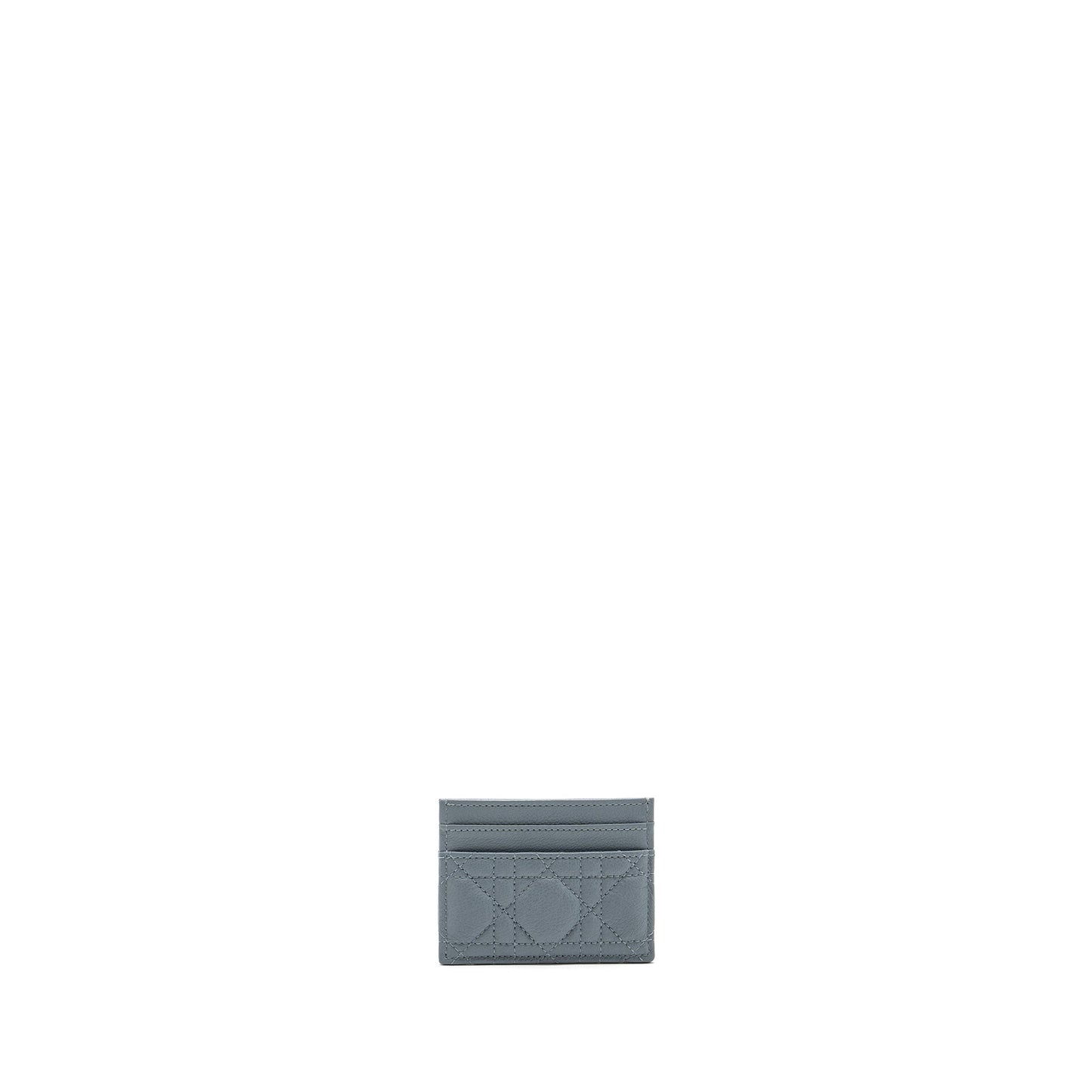 Dior Caro Five-Slot Card Holder Calfskin Grey
