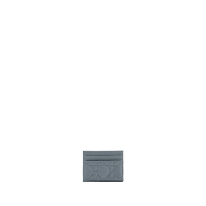 Dior Caro Five-Slot Card Holder Calfskin Grey