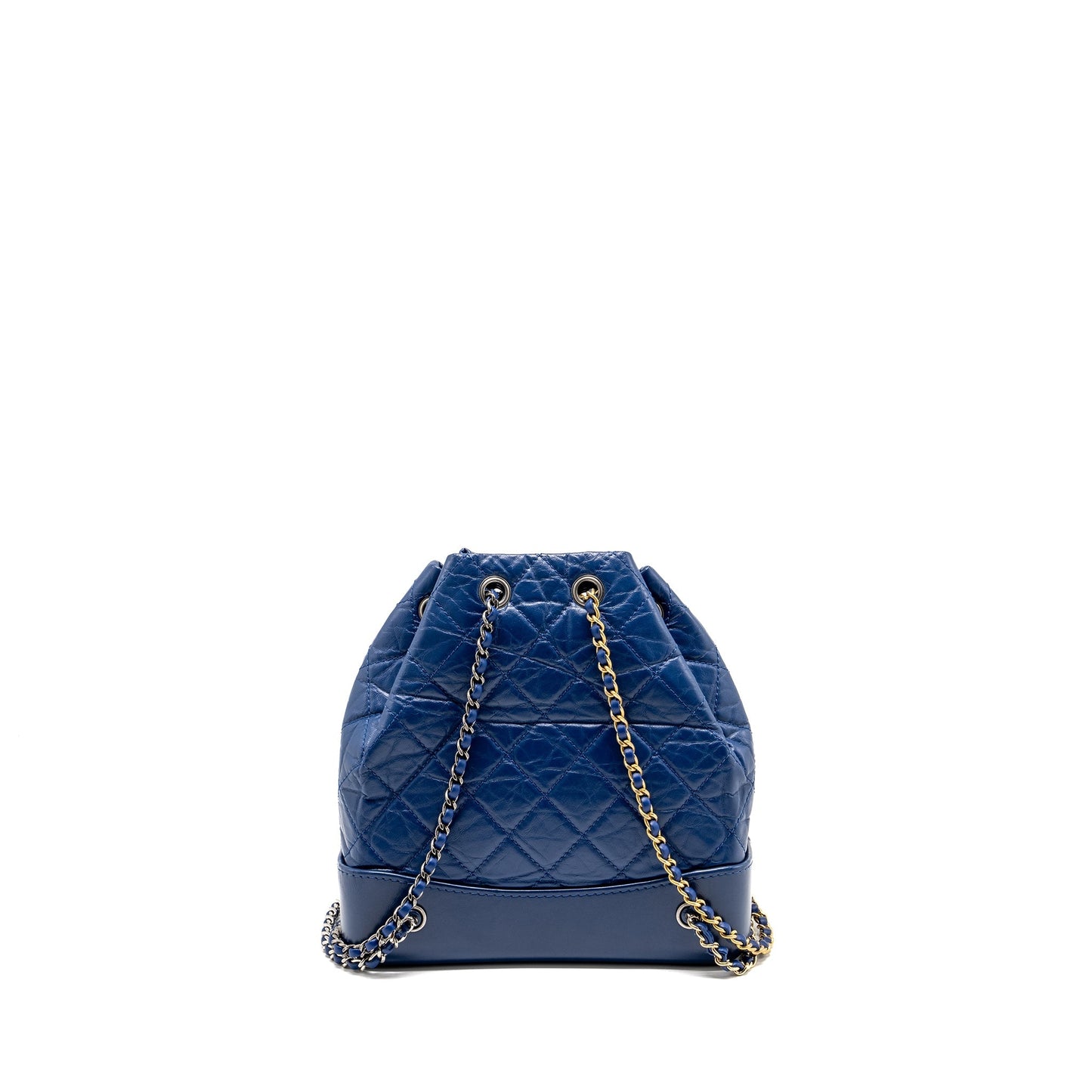 Chanel Gabrielle Backpack Aged Calfskin BLUE Multicolour Hardware