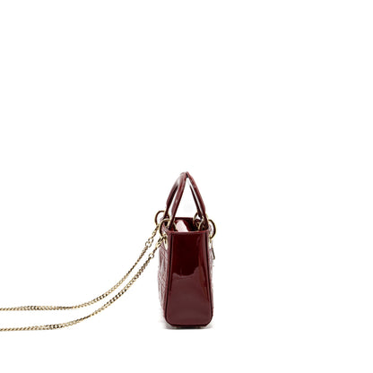 Dior Mini Lady Dior Patent Red