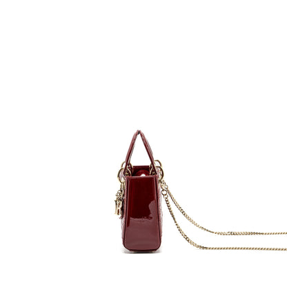 Dior Mini Lady Dior Patent Red