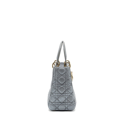 Dior Medium Lady Dior Lambskin Silver