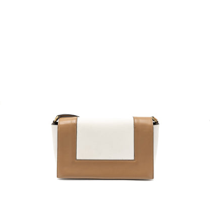 Celine Frame Purse Calfskin Cream/Brown Brushed