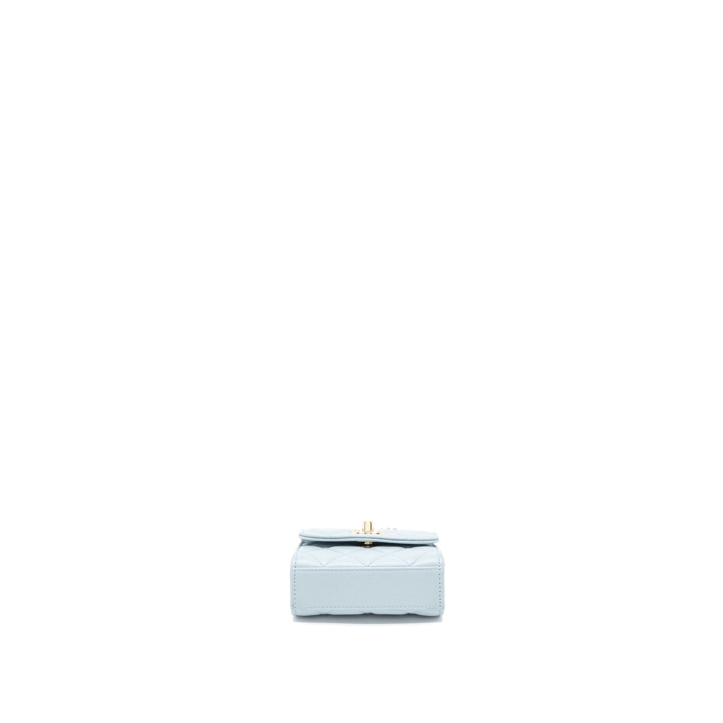 Chanel Mini Trendy CC Chain Wallet Lambskin Light Blue LGHW (Microchip)
