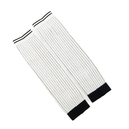 Chanel 24c CC Logo Gaiters Leg Warmers Cotton White