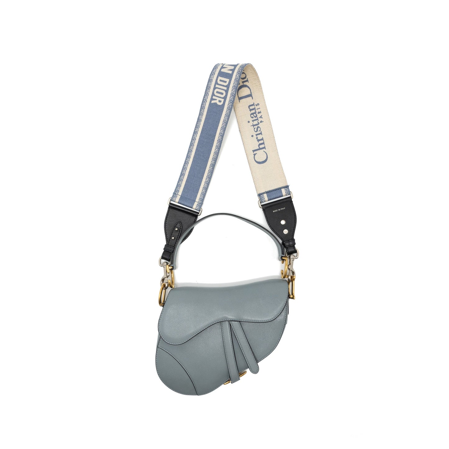 Dior Medium Saddle Purse Goatskin Light Blue