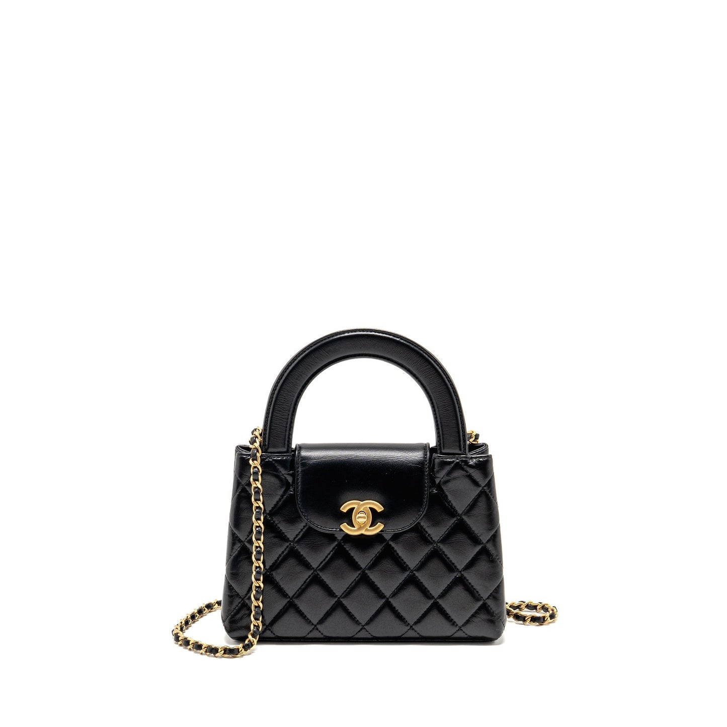 Chanel Mini Kelly Shopping Tote bag calfskin black GHW (microchip)