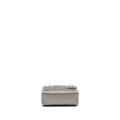 Mini Lady Dior Stain Crystal Grey