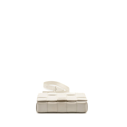Bottega Veneta Small Cassette Purse Lambskin White