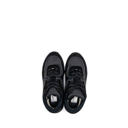 Chanel Size 37 CC Sneakers Suede/Fabric Black
