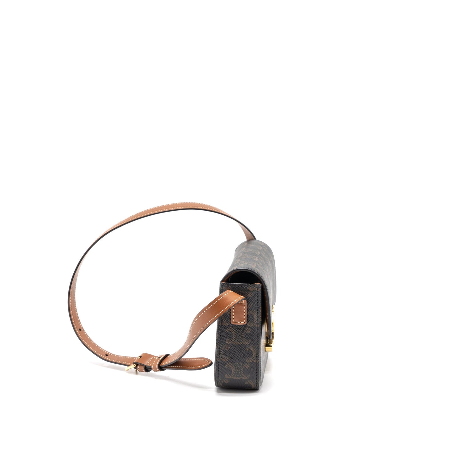 Celine Triomphe Mini Purse Calfskin/Triomphe Canvas Brown/Multicolour