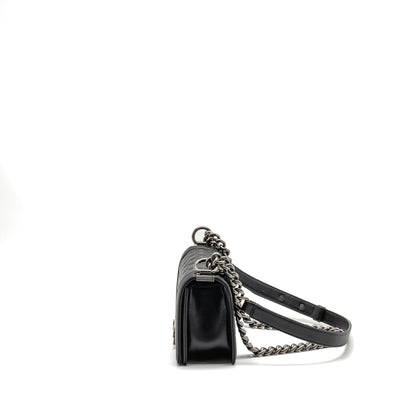 Chanel Small Boy Bag Caviar Black SHW (Microchip)