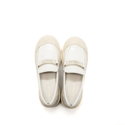 Dior size 38.5 code loafer calfskin white