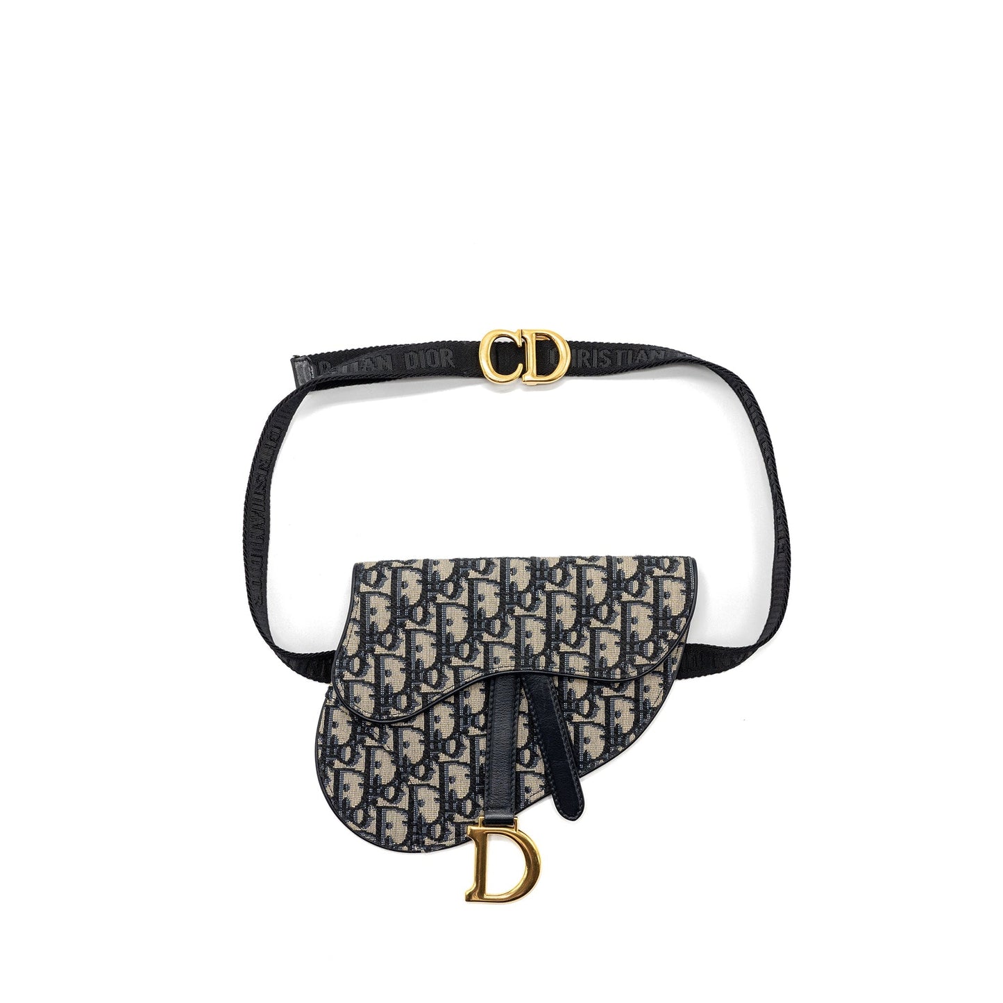 Dior Saddle Belt Purse Blue Dior Oblique Jacquard