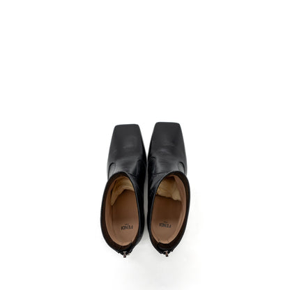 Fendi Size 38 print boots with heel leather black