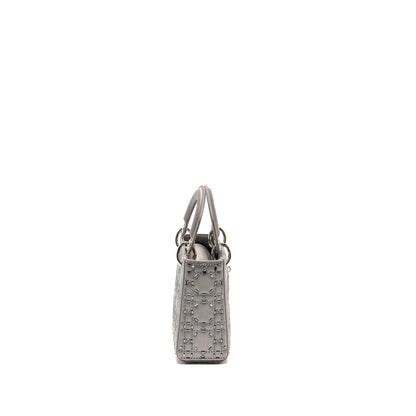 Mini Lady Dior Stain Crystal Grey