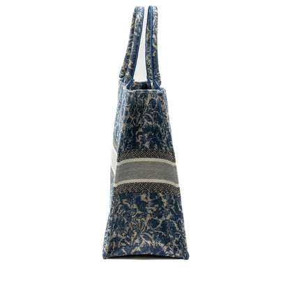 Dior large book tote limited print canvas blue/ grey/ multicolour