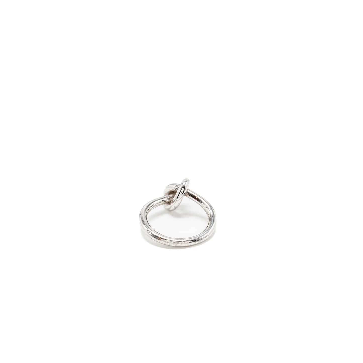 Luxury CELINE Size 52 Knot Ring Brass Rhodium Silver Tone