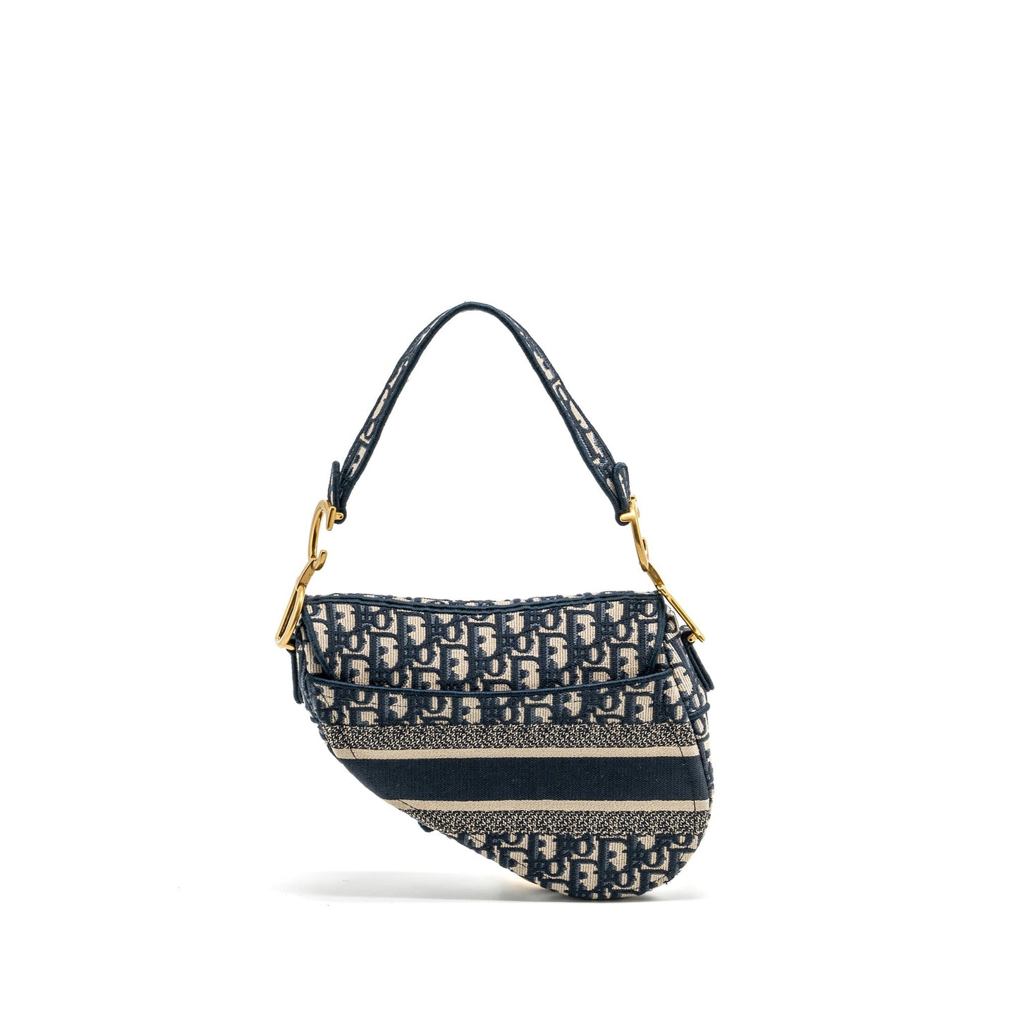 Dior medium saddle Blue Oblique Embroidery