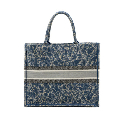 Dior large book tote limited print canvas blue/ grey/ multicolour