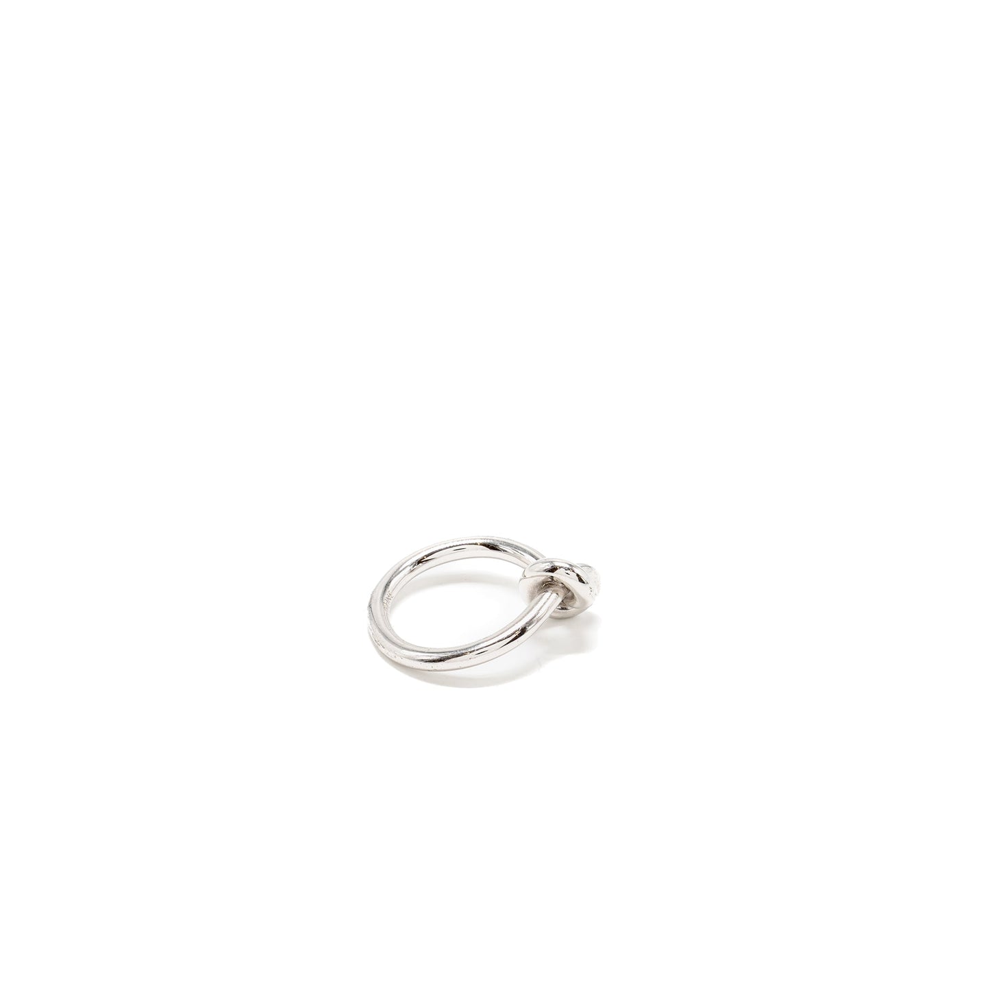 Luxury CELINE Size 52 Knot Ring Brass Rhodium Silver Tone