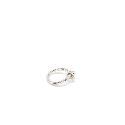 Luxury CELINE Size 52 Knot Ring Brass Rhodium Silver Tone