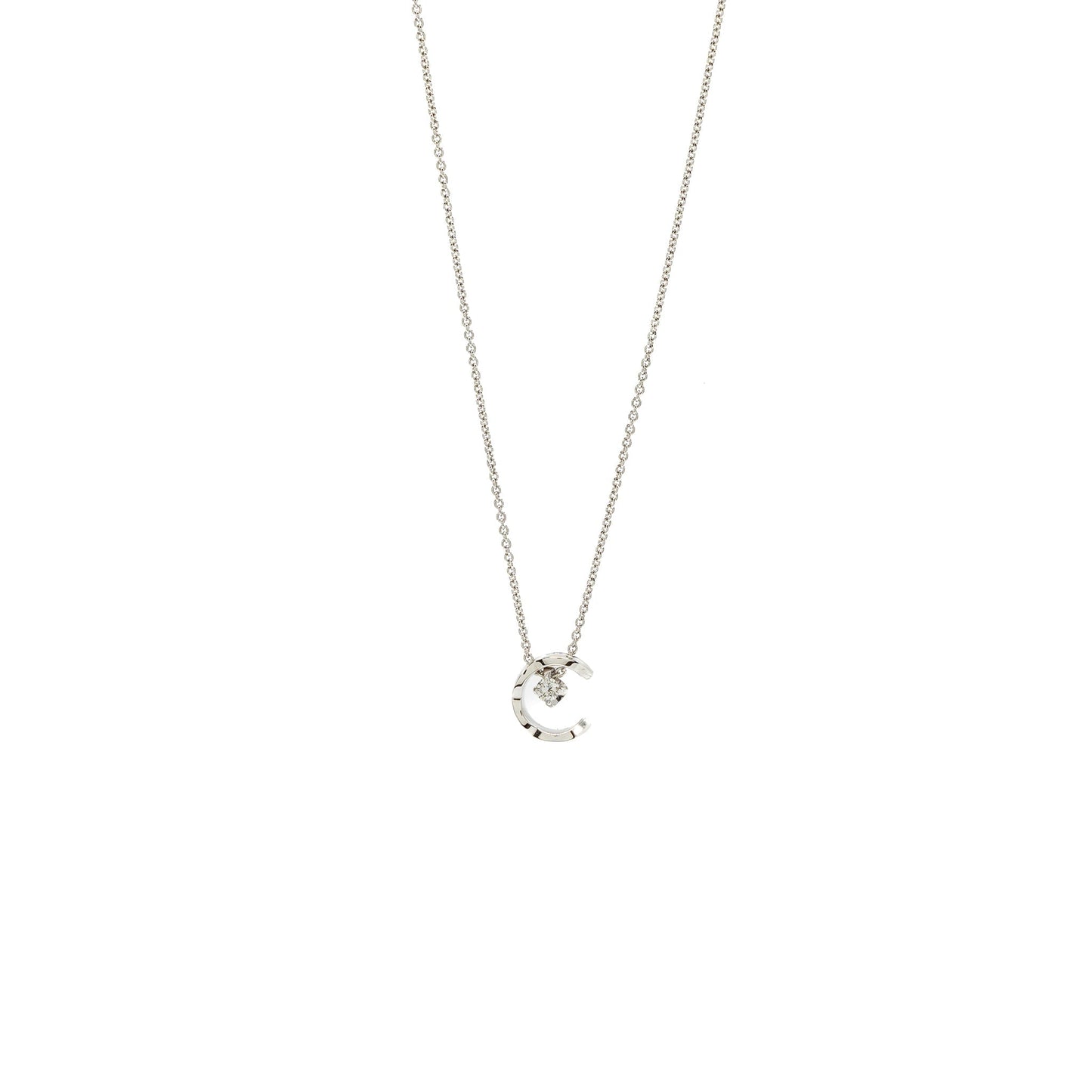 Chanel Coco Crush Necklace Quilted motif 18k white gold, diamonds