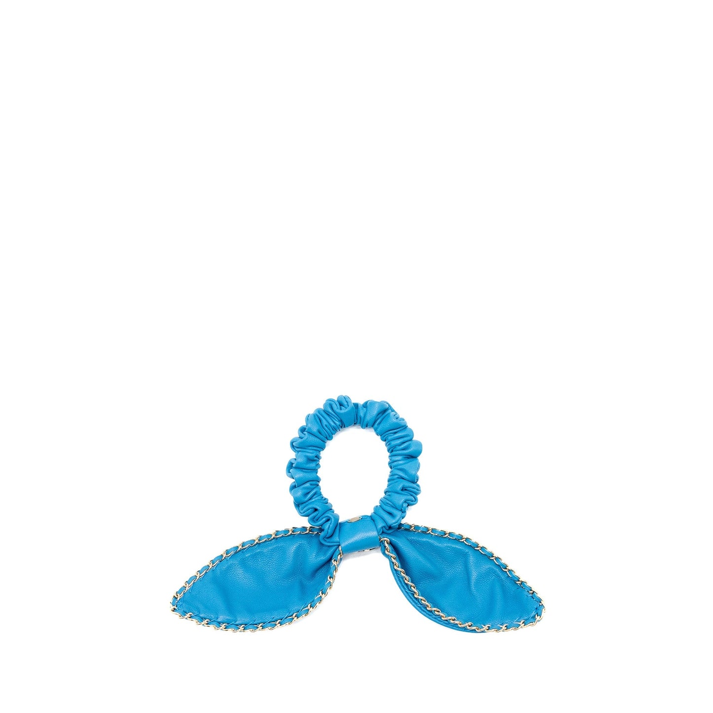 Chanel Hair Ring leather blue GHW