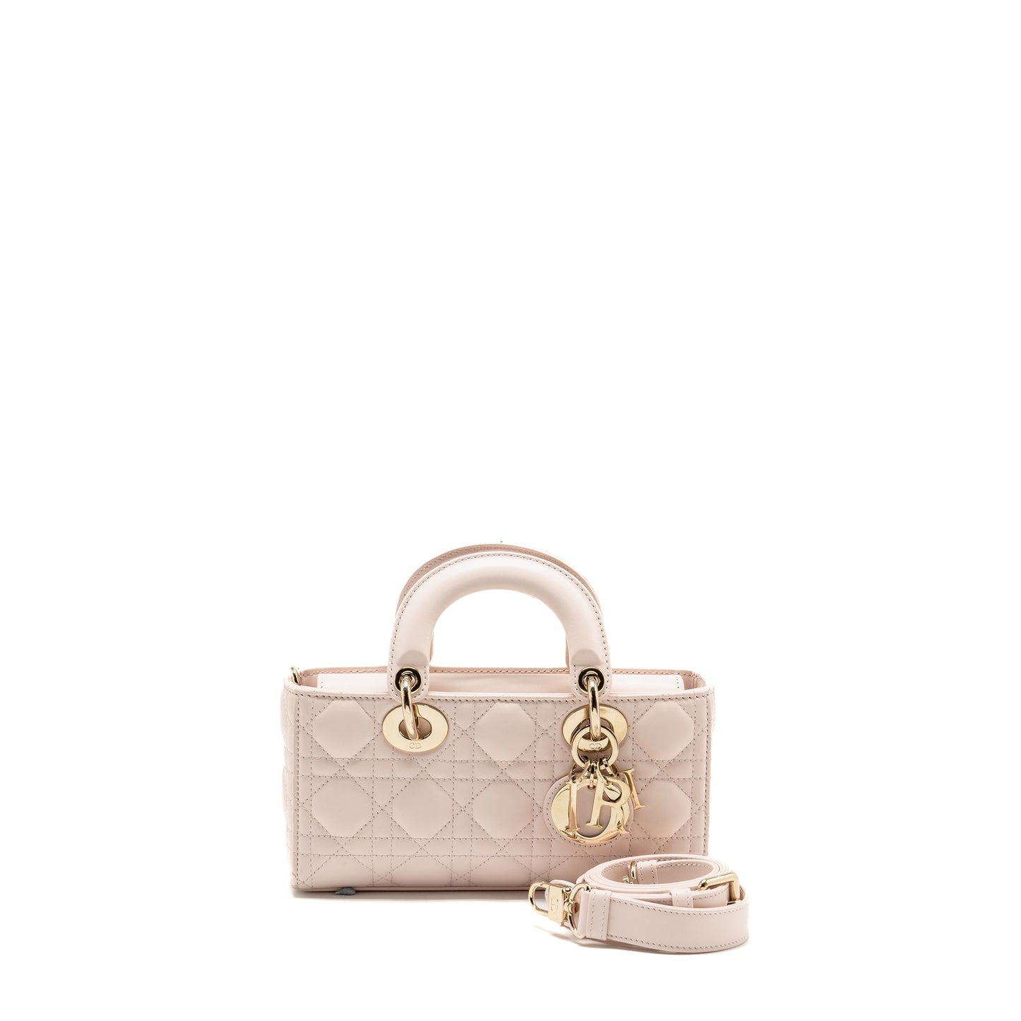 Dior Small Lady D-Joy Purse Cannage Lambskin Powder Pink