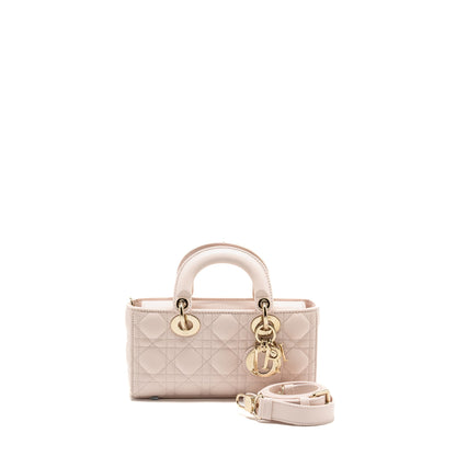Dior Small Lady D-Joy Purse Cannage Lambskin Powder Pink