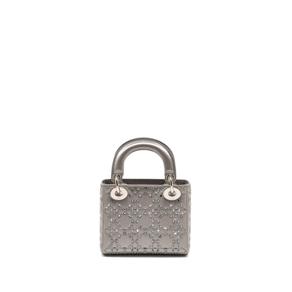 Mini Lady Dior Stain Crystal Grey