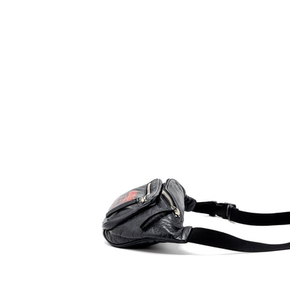 Balenciaga Europa Belt Purse Calfskin Black/Red