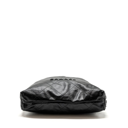 Chanel 22 backpack calfskin so black / black hardware (microchip)