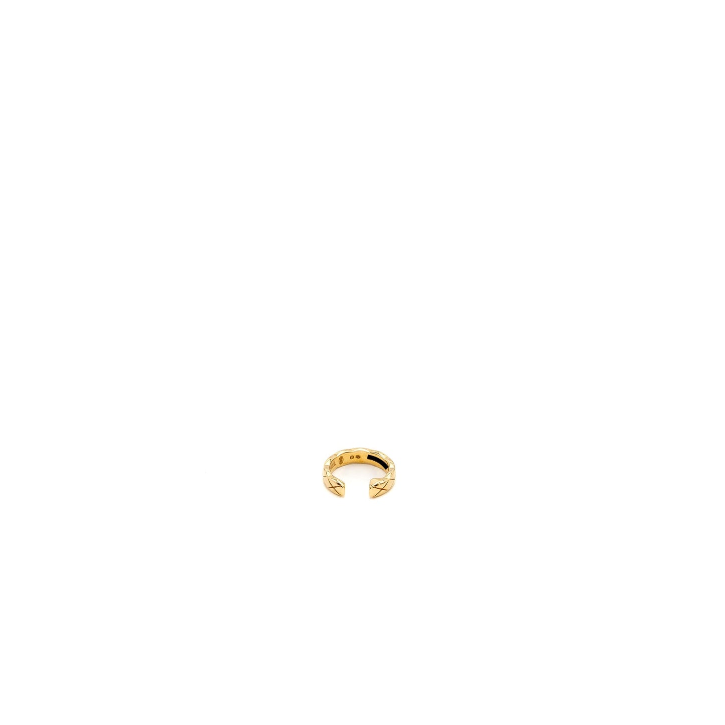 CHANEL Coco Crush Single Earrings Quilted motif Beige Gold, Diamonds