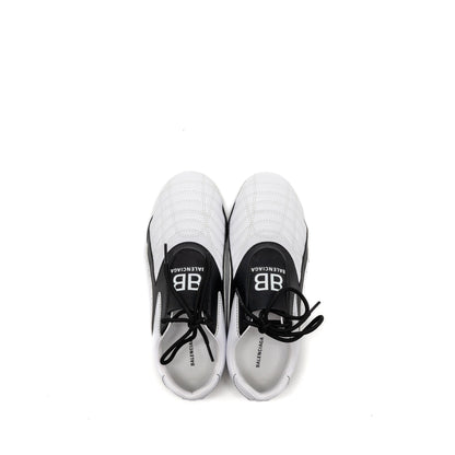 Balenciaga Size 36 Zen Logo-Print Low-top Sneakers Faux Leather White/Black