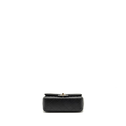 Chanel Top Handle Mini Rectangular Flap Bag Lambskin Black LGHW (Microchip)