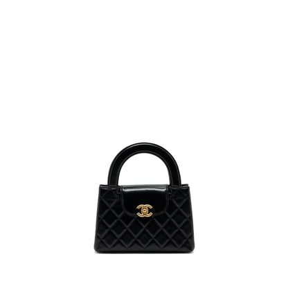 Chanel 23k Mini Shopping Tote Calfskin Black Brushed GHW(Microchip)