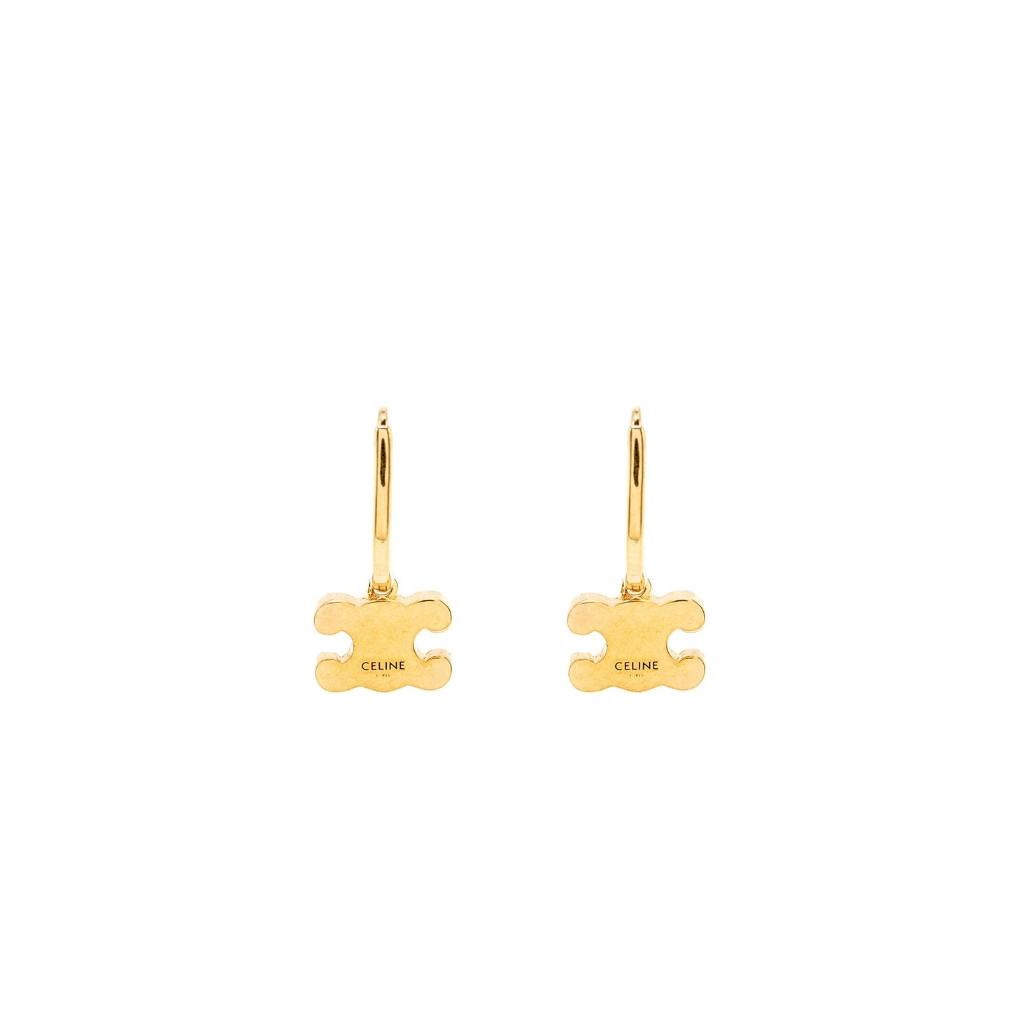 Celine TRIOMPHE RHINESTONE EARRINGS BRASS FINISH CRYSTALS