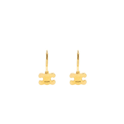 Celine TRIOMPHE RHINESTONE EARRINGS BRASS FINISH CRYSTALS