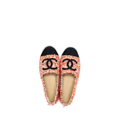 Chanel Size 35 Espadrilles tweed pink / black
