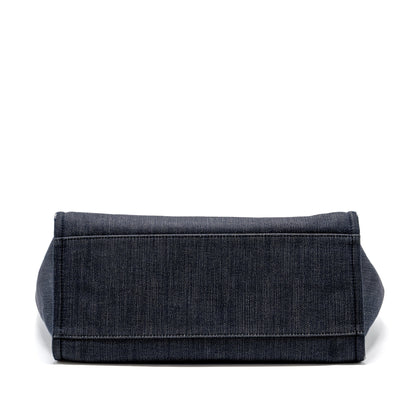 Chanel Deauville Tote Bag Canvas Blue Denim SHW