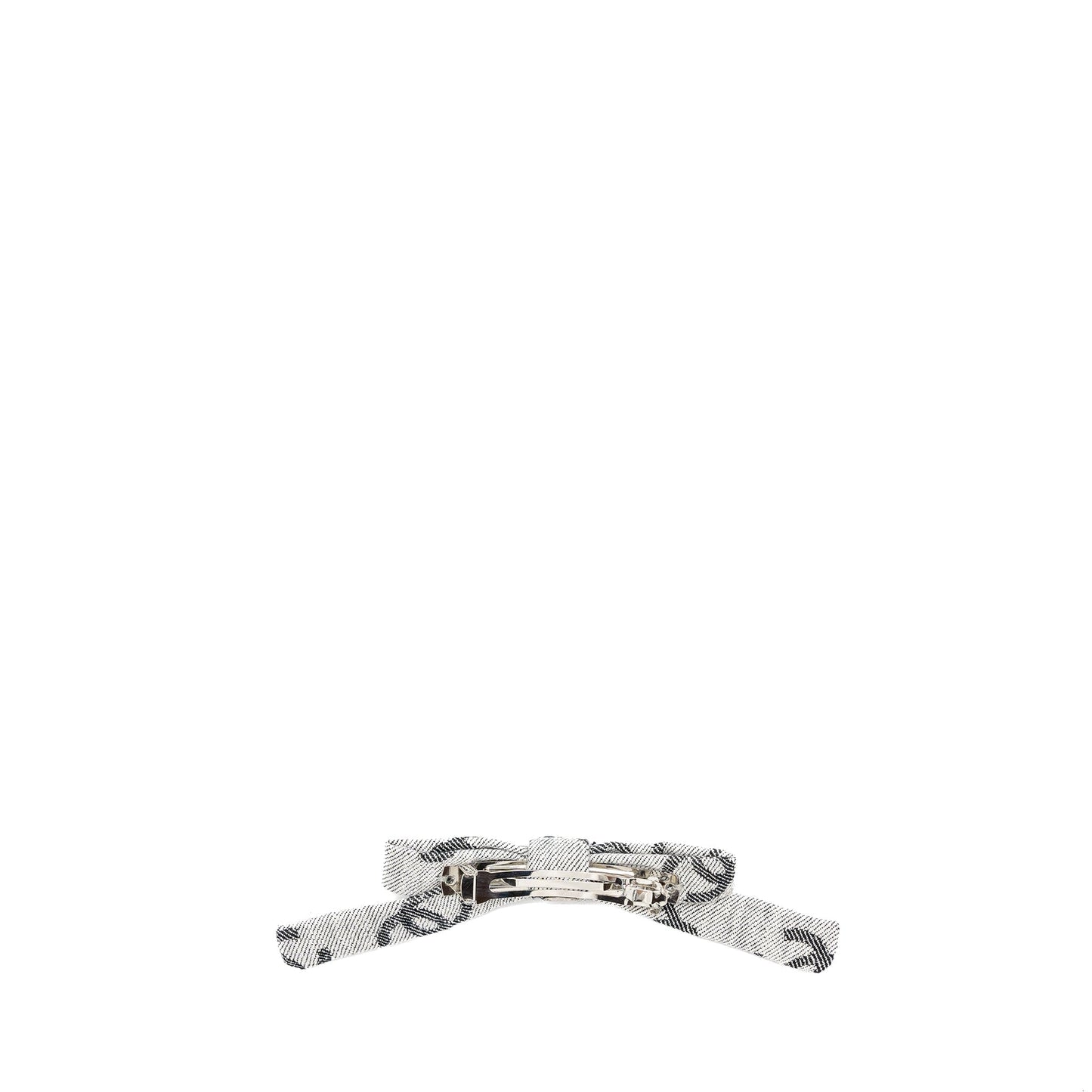 Chanel bow tie hair clip grey / black