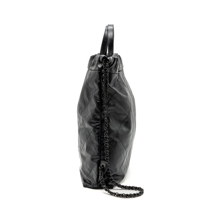 Chanel 22 backpack calfskin so black / black hardware (microchip)
