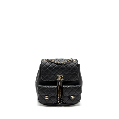 Chanel 23A Triple Pack Backpack Calfskin Black LGHW (microchip)