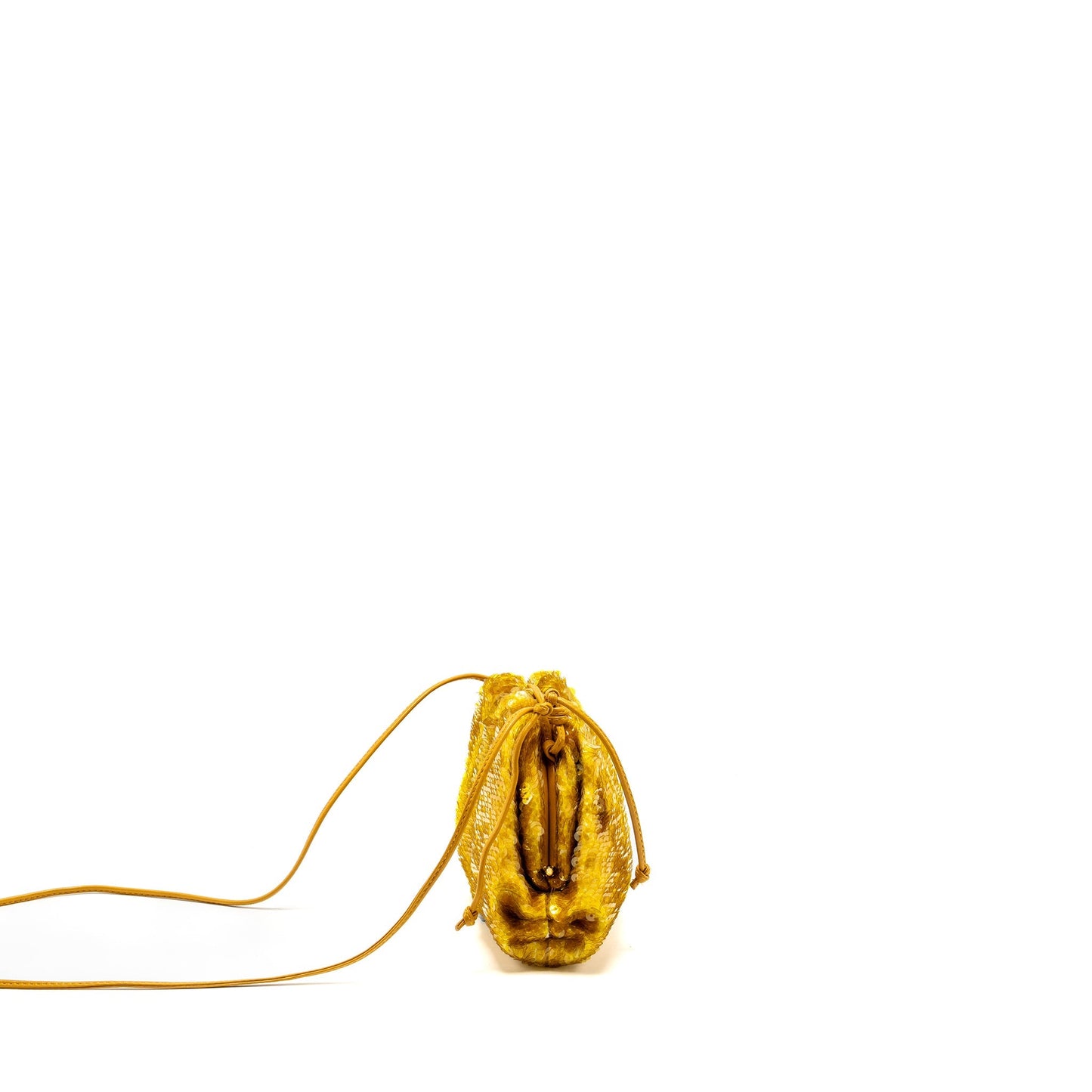 Bottega Veneta Mini Pouch Sequin Gold