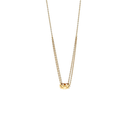 Chanel Coco Crush Necklace Quilted Motif Yellow Gold
