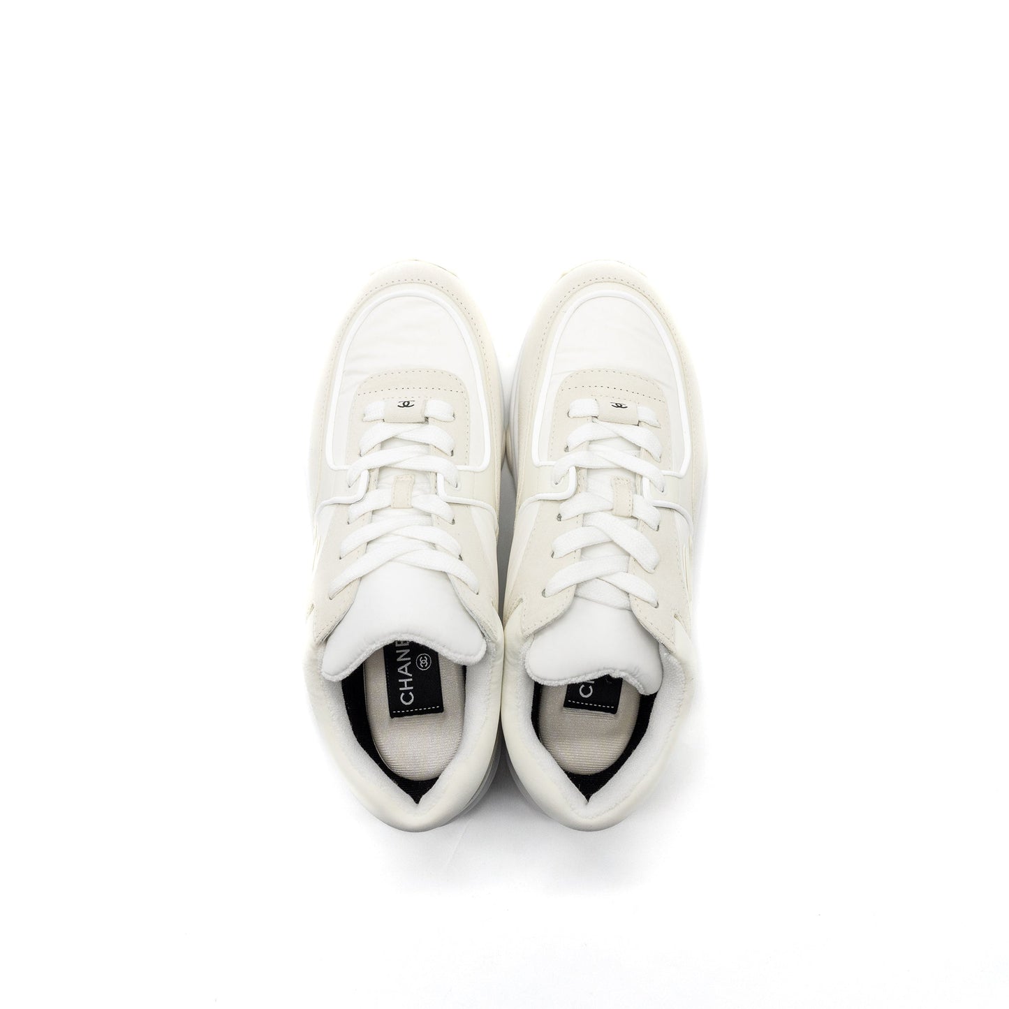 Chanel size38.5 CC logo trainer white