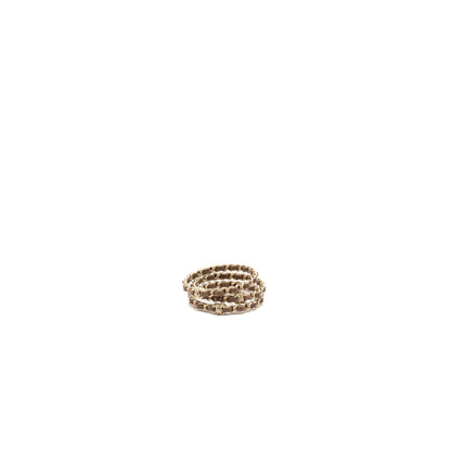 Chanel 3 Leather Chain/cc Logo Bracelet Dark Beige Brush GHW